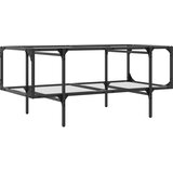 Stolić s prozirnom staklenom površinom 98,5x50x45 cm čelik Prozirna | shoptok.hr