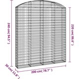  Gabionska košara s lukom 200x30x220/240 cm pocinčano željezo | shoptok.hr