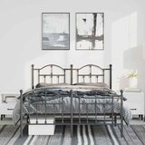  Metalni okvir kreveta uzglavlje i podnožje crni 135x190 cm | shoptok.hr