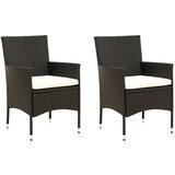Maison Chic Vrtni Stoli - Stol za vrt z blazinami 2 kosa poli ratan črn JS743, (21877954) | Shoptok.si