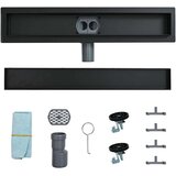 Tuš kanal 2-u-1 sa 360° sifonom Crna 90 cm Nehrđajući čelik 304 | shoptok.hr