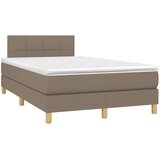  Krevet box spring s madracem LED smeđesivi 120 x 200 cm tkanina | shoptok.hr