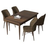 Hanah home Set Trpezarijski sto i 4 stolice Arp, smeđa | Eponuda.ba