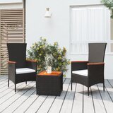 vidaXL 3-dijelna vrtna garnitura crna od poliratana i drva bagrema | shoptok.hr