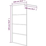 Pregrada za tuš črna 100x195 cm delno motno ESG steklo, (21047575) | Shoptok.si
