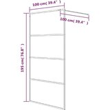Pregrada za tuš crna 100 x 195 cm s napola mutnim staklom ESG | shoptok.hr