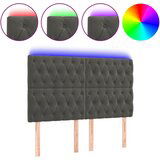 The Living Store led posteljno vzglavje temno sivo 160x7x118/128 cm žamet - led vzglavje, (21487930) | Shoptok.si