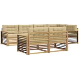  Set vanjskih sofa 7 kom. Bijela i bež Poliester Smeđa 327 x 168,5 x 73 cm | shoptok.hr