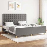  Posteljni okvir z vzglavjem temno siv 160x200 cm blago, (20905618) Cene