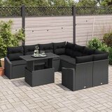  Sjedeća garnitura za vrt 9 kom. Crna poliratan 100 x 55 x 73 cm | shoptok.hr