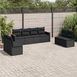 Maison Chic Seti vrtnega pohištva - Vrtna garnitura - Vrtni pohištvo set 8-delna z blazinami črn poli ratan, (21799118) | Shoptok.si
