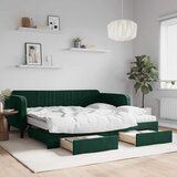  Dnevni krevet na razvlačenje tamnozeleni 100x200 cm baršunasti | shoptok.hr