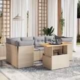  7-dijelni set vrtnih sofa od poliratana s jastucima bež | shoptok.hr