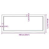  Kupaonska radna ploča svjetlosmeđa 100x40x(2-6) cm masivno drvo | shoptok.hr