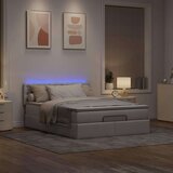  Otomanska postelja z vzmetnico & LEDs taupe 140x190 cm blago, (22053981) | Shoptok.si