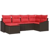  Set sofe 6 kom. Smeđa poliratan | shoptok.hr