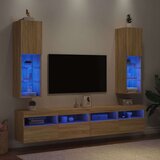 TV ormarići s LED svjetlima 2 kom boja hrasta 30 5x30x102 cm | shoptok.hr