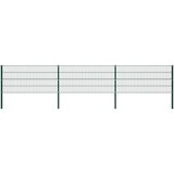 vidaXL Ograjni paneli s stebrički železo 5,1x0,8 m zeleni | Shoptok.si