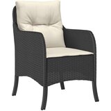  7-dijelni vrtni blagovaonski set s jastucima crni od poliratana | shoptok.hr