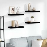  Plutajuće zidne police 4 kom sjajne crne 50 x 23 x 3,8 cm MDF | Eponuda.com