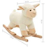 vidaXL Plišana ovčica za ljuljanje s naslonom 78 x 34 x 58 cm bijela | shoptok.hr