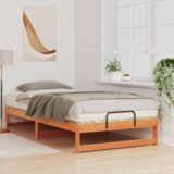  Krevetna konstrukcija s ručkama Smeđa 100 x 210 cm | shoptok.hr