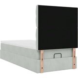 vidaXL Otomanski posteljni okvir z vzmetnicami siv 90x200cm žamet | Shoptok.si