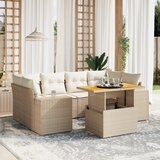  7-dijelni set vrtnih sofa od poliratana s jastucima bež | shoptok.hr