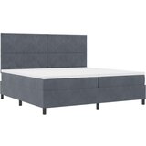  Kutna dvostruka krevet s madracem Tamnosiva 200x200 cm Baršun | shoptok.hr