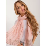 Fashion Hunters Light pink long women's scarf with appliqué