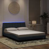 Maison Chic Posteljni okvir - Dvoposteljna postelja - Zakonska postelja z LED lučkami temno siv 160x200 cm žamet, (21696810) | Shoptok.si