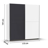 XORA omara z drsnimi vrati, bela, temno siva | Shoptok.si