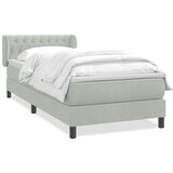 Box Spring krevet s madracem svijetlo sivi 90x220 cm baršun | shoptok.hr