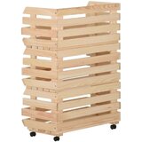 vidaXL Kolica za povrće 57 x 30 x 80 cm od masivne borovine | shoptok.hr