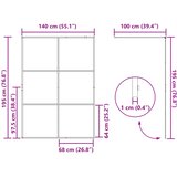  Zid za walk-in tuš Crna 140 x 195 cm Staklo otporno na udarce | shoptok.hr
