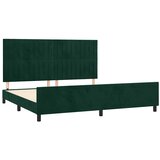  Okvir za krevet bez madraca tamnozeleni 200x200 cm baršunasti | shoptok.hr