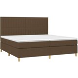  Krevet s oprugama i madracem tamnosmeđi 200x200 cm od tkanine | shoptok.hr