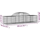  Obokane gabion košare 10 kosov 200x50x40/60 cm pocinkano železo, (20758349) | Shoptok.si