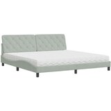 Krevet s madracem svjetlosivi 200x200 cm baršunasti | Eponuda.com