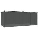  Sjenica sa zavjesama 6 x 3 m antracit čelična | shoptok.hr