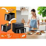  Friteza na vrući zrak XXL 8l friteza s dvostrukom komorom Berdsen BD-653 crna i srebrna | shoptok.hr