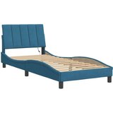  Okvir kreveta s LED svjetlima plavi 90 x 200 cm baršunasti | shoptok.hr