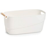 ZELLER Košara za odlaganje, bijela, 40 x 21,5 x 18 cm, plastika/drvo Cijene