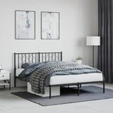  Metalni okvir za krevet s uzglavljem crni 140x190 cm | shoptok.hr