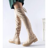 Gemre Beige flat over-the-knee boots Milwake | Shoptok.si