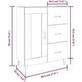  Komoda siva boja betona 69,5 x 34 x 90 cm od konstruiranog drva | shoptok.hr