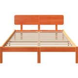  Krevetna konstrukcija s glavom kreveta Smeđa 200x200 cm Puno drvo borovine | shoptok.hr