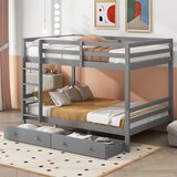Möbrio Lesena pogradna postelja s predali in lestvijo - 140x200cm - siva, (22060455) | Shoptok.si