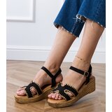 D/CEO Black sandals with embroidery on the edges Lurisa | Shoptok.si