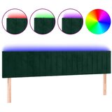  LED uzglavlje tamnozeleno 160x5x78/88 cm baršunasto | shoptok.hr